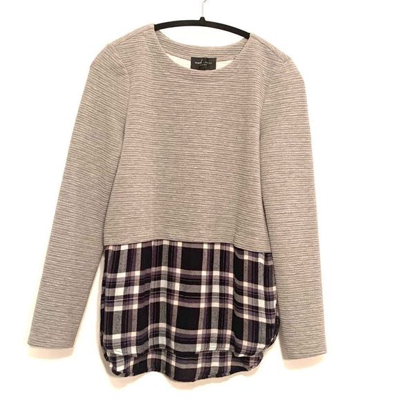 [Romeo + Juliet] Flannel Knit Sweater Shirt - Picture 1 of 4